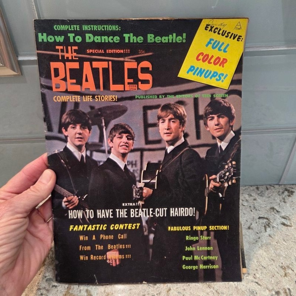 Vintage 1964 The Beatles Special Edition Teen Screen Magazine Full Color Pinups